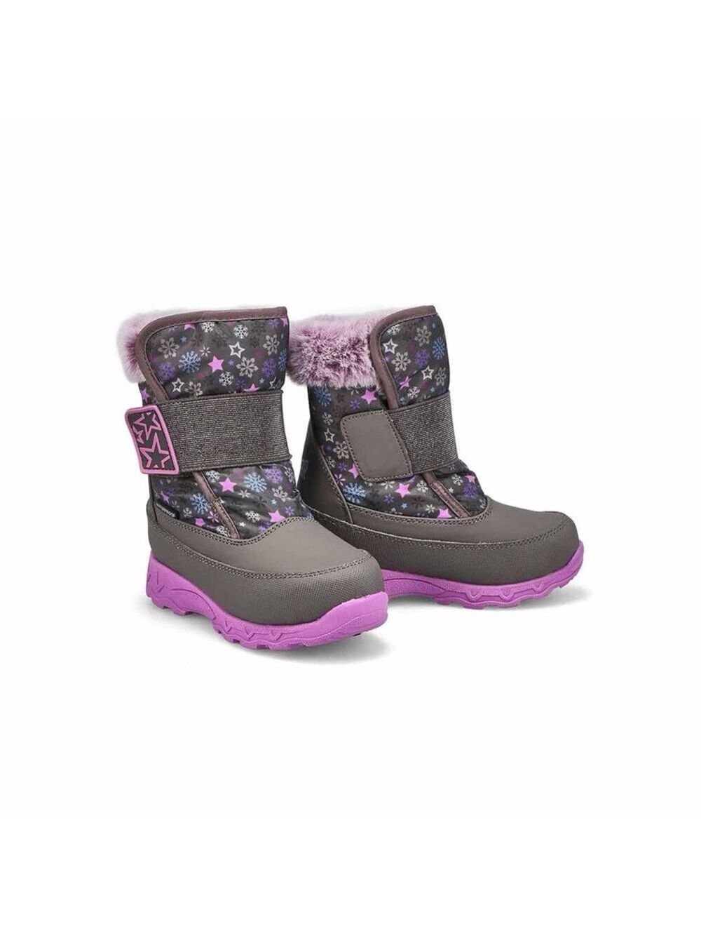 Size 8 Toddler Cougar Kids Snow Boots - Pink and Gray